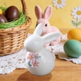 thumbnail image 6 of dajkiuy Easter Ceramic Ornaments, Small Rabbit Figurines, Easter Spring Home Decor, Cute Easter Decor, Easter Table Centerpiece, 6 of 9