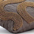 thumbnail image 3 of Decorative Pillow Sham, Brown Euro Pillow Covers 26x26 inch (65x65 cm), Linen European Shams, Abstract, Swirl, Pattern, Beaded, Modern Euro Sham Covers - Gold Bead Trail, 3 of 3