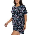 thumbnail image 2 of Picia Love Butterflies Pajamas Sets for Women Soft Short-Sleeved Pjs with Lounge Shorts Two Piece Sleepwear-Small, 2 of 9