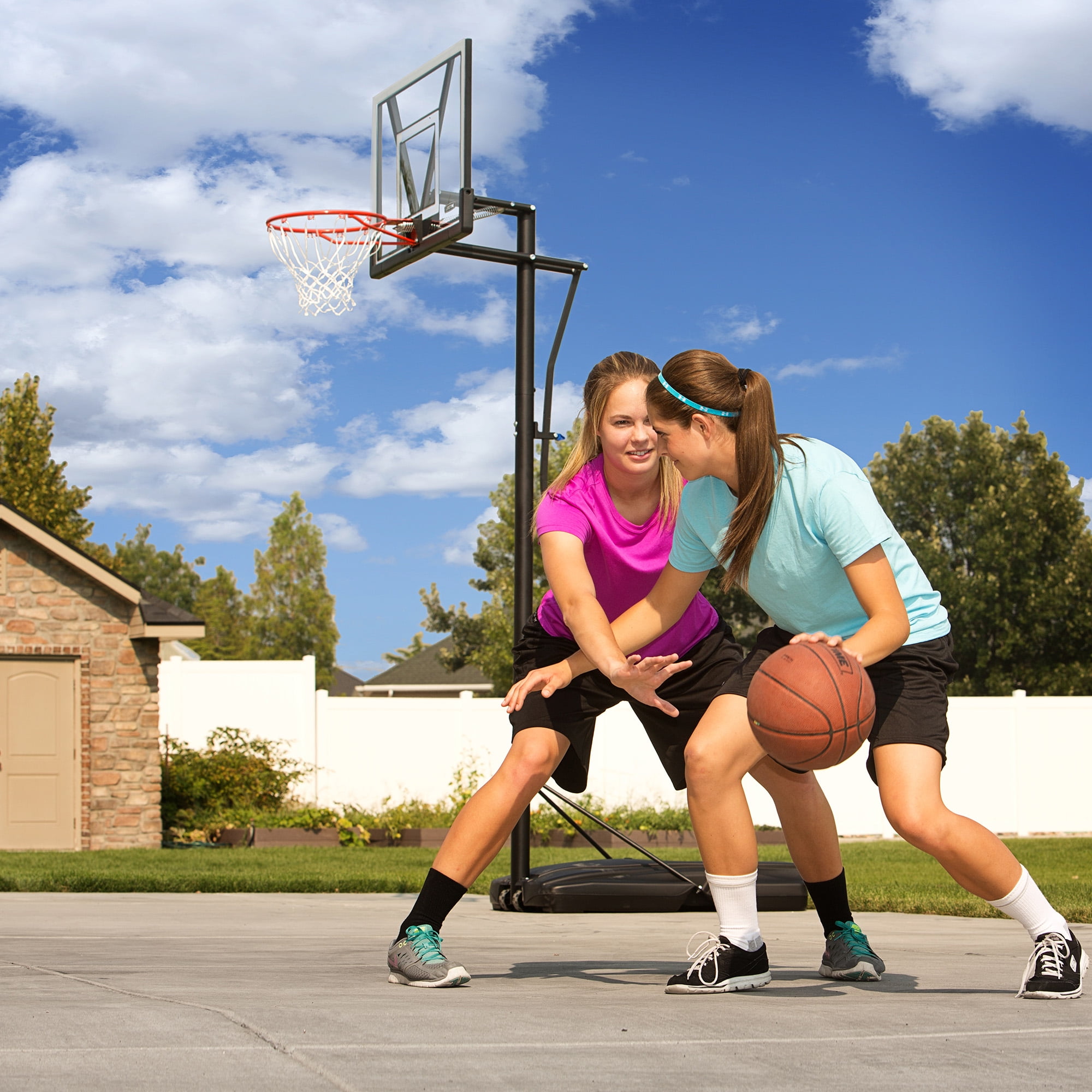 Lifetime 48-Inch Shatterproof Portable Basketball Hoop with Strong Arm Adjustment & Slam-It Rim – Model 90585-Outdoor Play
