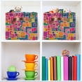 thumbnail image 6 of Yayeee Canvas Storage Basket with Handles for Shelves Fabric Bins Closet Organizer, Art Map, 6 of 8