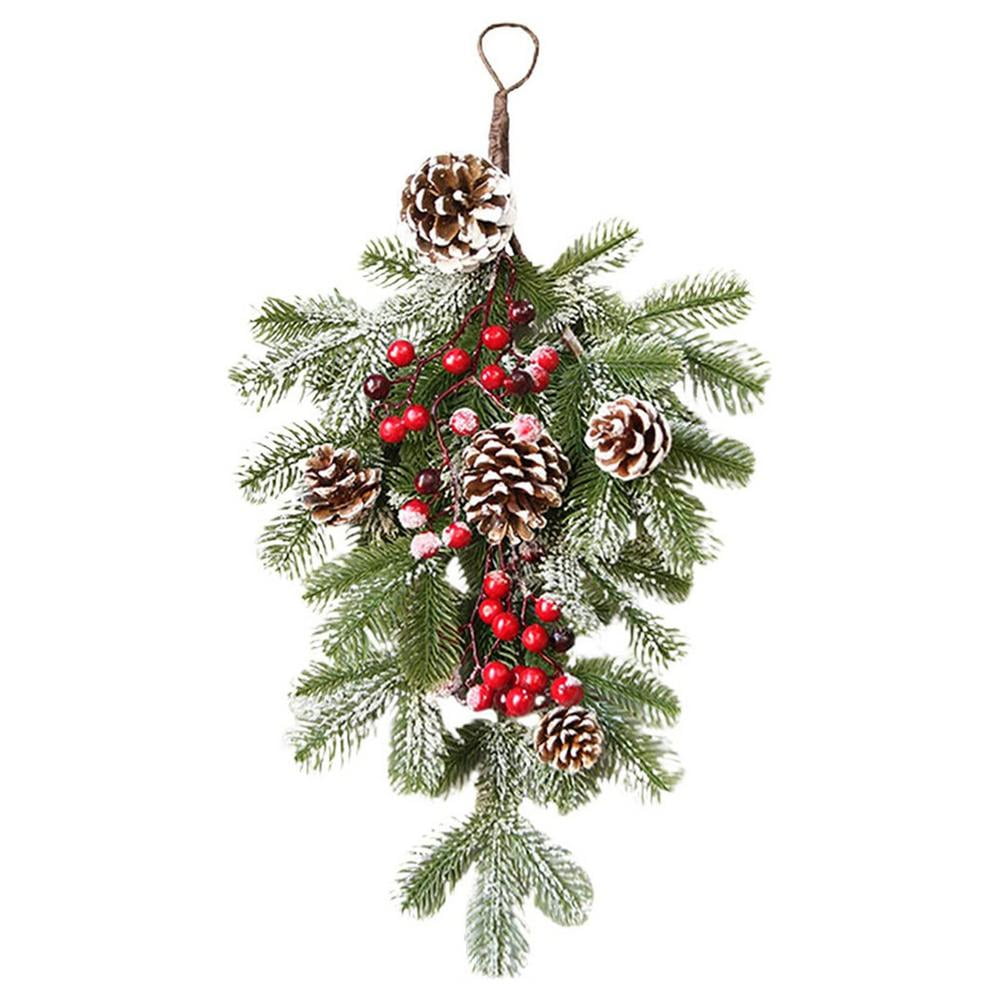 DII CAMZ35915 Decorative Pinecones & Holly 22 Fall and Winter Wreath for Front Door or Indoor Wall Décor to Celebrate Thanksgiving & Christmas Season