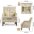 thumbnail image 2 of Accent Chairs Living Room Floral Print Fabric Club Chair Tufted Wingback Chair Reading Arm Reading Chairs for Bedroom Comfy(Beige Yellow), 2 of 8
