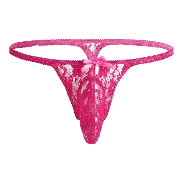 Intimates Men's G-String T-Back Shorts Men Underwear Men Stylish Lace Pattern L