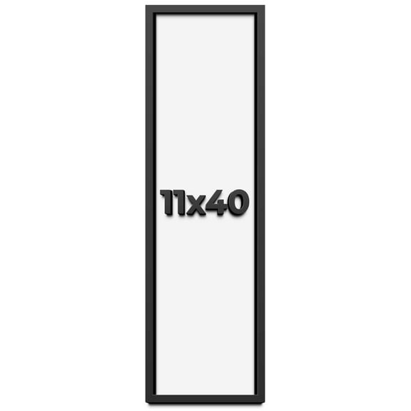 11x40 Shadow Box Frame Black | 1 inches Deep Real Wood Contemporary Shadowbox Display Frame | UV