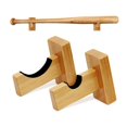 thumbnail image 1 of Soporte para bate de béisbol de 2 contenedores, exhibido horizontalmente, soporte para bate de béisbol hecho a mano de madera maciza, con forro de fieltro y soporte para bate montado en la pared, 1 of 5