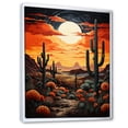 thumbnail image 2 of Designart "Tangerine Amber Cactus Desert Dusk Saguaro" Floral & Botanical Floater Framed Canvas Art Print, 2 of 7