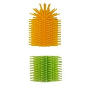 Spike Silicone Fidget Tactile Pencil Topper & Grip Combo Pack - Sensory Motor Aid for School, Home, Work, (Yellow/Green)