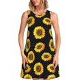 thumbnail image 1 of Balery Sunflower (2) Vestidos de verano para mujer con estampado: vestido holgado sin mangas, vestido playero informal y cómodo para días calurosos., 1 of 7