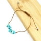 thumbnail image 1 of Xiao Hua Pulsera de cuentas hecha a mano, ideal para hombres y mujeres, con hilo de cera marrón y piedra natural irregular, pulsera de grava de playa (azul), 1 of 5