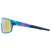 Piranha Eyewear Berkley Shield Sports Sunglasses - Tie-Dye Multicolor with Mirror Lens