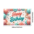 thumbnail image 3 of Colorful Theme Happy Birthday Banner Polyester Material Party Decoration for Birthday Party Kids Event Celebration, 3 of 7