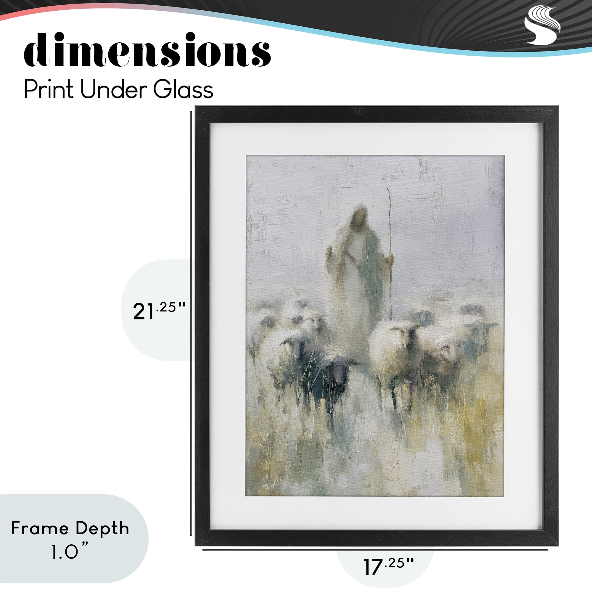 Stupell Industries The Gentle Guide Shepherd Black Framed Print Under Glass, design by Svetlana Aleynikova