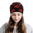 thumbnail image 2 of Xecao Red Beautiful Lips Print Beanie Knitted Hat for Men Women, Winter Fashion Knit Cuffed Caps Unisex, 2 of 7