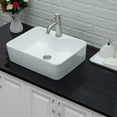 thumbnail image 5 of Lordear  19"x15" White Ceramic Handmade Rectangular Bathroom Vessel Sink with Faucet Hole - 18.85x14.4x5.25 18.85x14.4x5.25 - White, 5 of 5