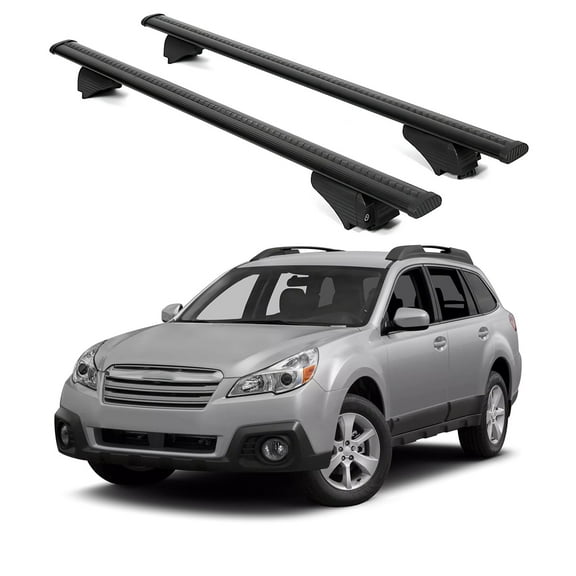 ERKUL Roof Rack Cross Bars for Subaru Outback 2010-2014 | Aluminum Crossbars with Anti Theft Lock for Rooftop | Compatible with Raised Rails - Black