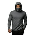 thumbnail image 3 of YOIAVAIOY Mens Thermal Shirts Hoodie with Mask Long Sleeve Winter Sports Base Layer Top Active Running Sun Shirt Dark Gray XXXL, 3 of 10
