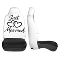 thumbnail image 4 of KAKALAD Just Married 02 Car Accessories Seat Covers Set Vehicle Seat Covers Universal Front Seats Protector 2 Pcs, 4 of 9