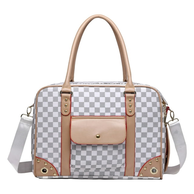 kurtrusly Pet Carrier Bag Convenient And Portable For Easy Travel With Fur Baby. Easy To Care PU white