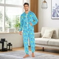 thumbnail image 5 of Summer Breeze Floral Adult onesie Pajamas, Crystal Velvet Ultra Soft Warm Jumpsuit for Men and Women, 5 of 7