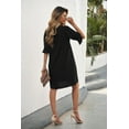 thumbnail image 4 of FOLUNSI Elegant Black Ruffle Mini – Summer V-Neck Charm, 4 of 8