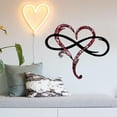 thumbnail image 3 of Decoración de pared AOOLVY Infinity Heart, arte de pared de metal rojo y negro, 3 of 8
