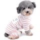thumbnail image 2 of Acogedor pijama para mascotas de invierno a rayas de algodón para perros pequeños - Ropa para cachorros y gatos - Pijamas para perros - Camisa Yorkshire talla M, 2 of 5