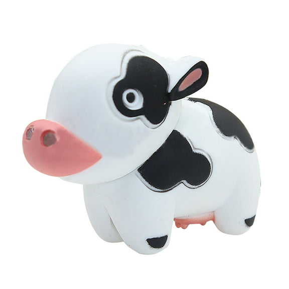 UDIYO Bag Pendant Decorative Lifelike Lovely Dairy Cow LED Key Ring for Kids