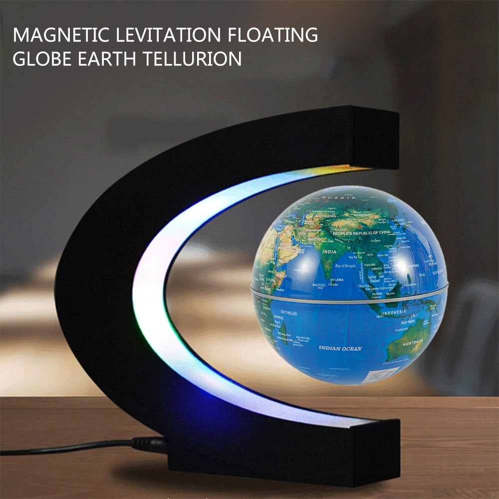 LED Floating Tellurion Globe Shape Magnetic Levitation Light World Map Tellurion 