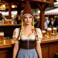 thumbnail image 4 of Oktoberfest Pointed Gnome Hat With Braids, Non‑Woven Bavarian Maid Costume Headpiece For Themed Party Cosplay Events, 4 of 5