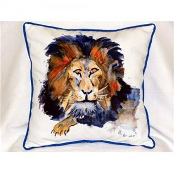 Lion Multi-color Polyester 22-inch x 22-inch Indoor/Outdoor Throw Pillow