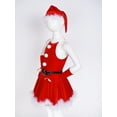 thumbnail image 6 of Zaldita Kids Girls Christmas Ballet Dance Dress Velvet Sleeveless Dress and Santa Hat Set Xmas Figure Red 6, 6 of 7