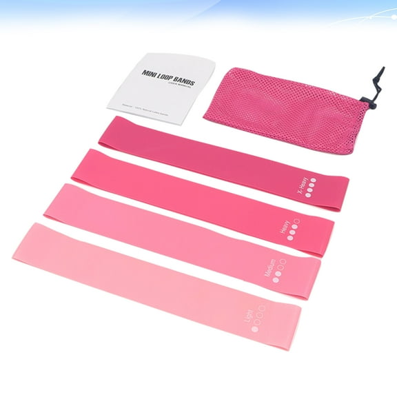 WHAMVOX 4Pcs Resistance Band Exercise Yoga Elastic Bands Pull up Assist Band for Girl Pink
