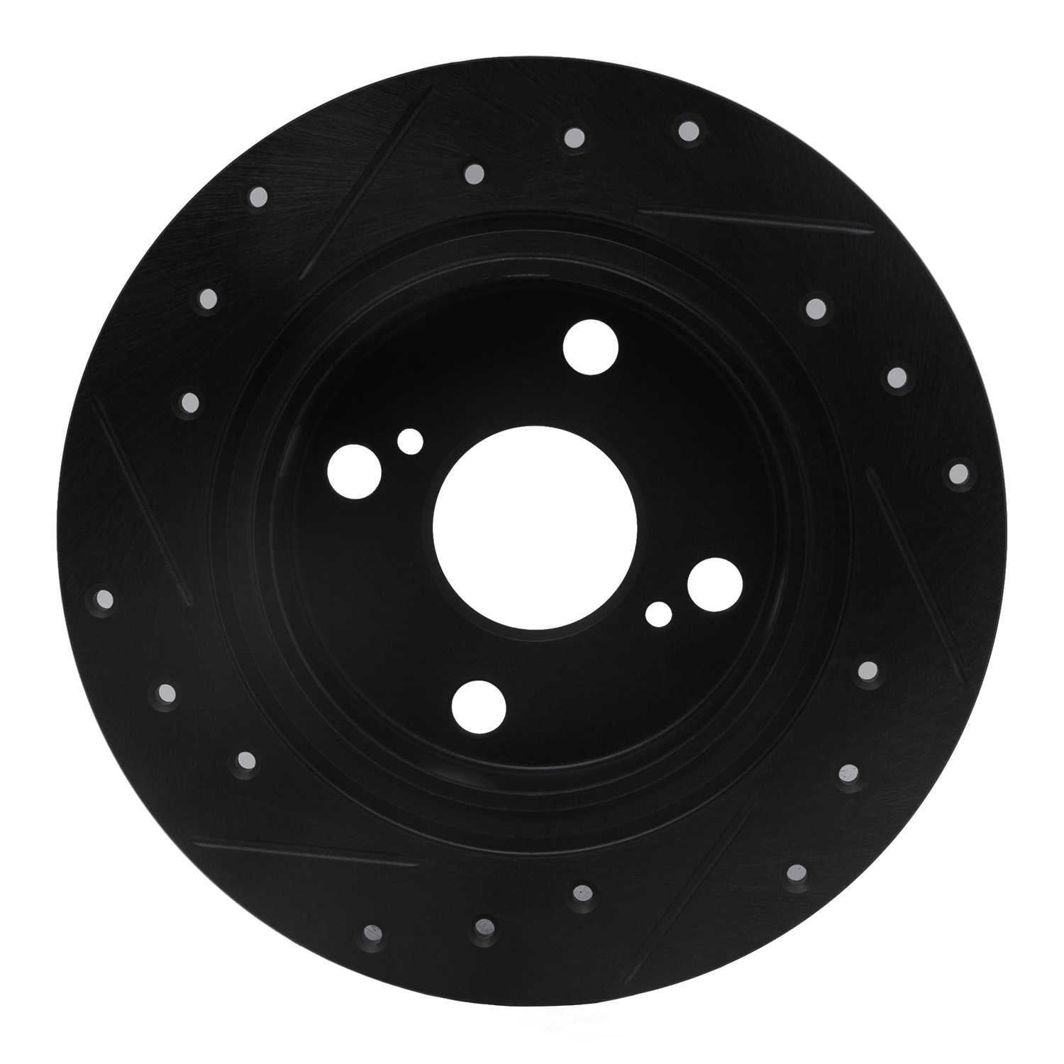 Dynamic Friction Company 633-76035R DFC Brake Rotor - Drilled And Slotted - Black
