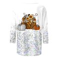 thumbnail image 3 of Icvfdpl Womens Summer Tops Casual T Shirts Dressy Hallowmas Pleated Crew Neck Long Sleeve Tee Shirt Office Work Clothes Trendy Female Daily Wear, 3 of 6