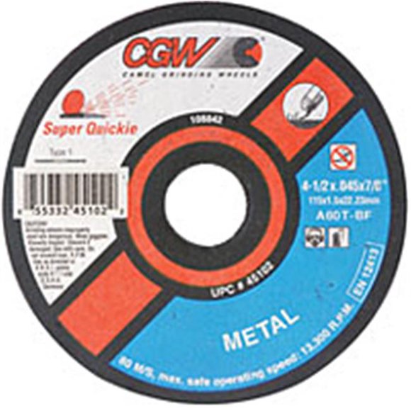 CGW Abrasives 421-45103 4 - 0.5 x 0.045 x 78 Cut Off Wheels - T27
