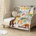 thumbnail image 2 of JEUXUS Cute Dinosaur Blanket for Boys Kids Alphabet Dinosaur Throw Blanket for Boys Fluffy Cozy Dino Kids Blanket Soft Warm Throw Blanket Dinosaur Gifts for Dinosaur Fans, 2 of 6