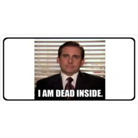 Dead Inside Photo License Plate