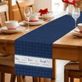thumbnail image 5 of Blue Plaid Table Runner 70 Inches, Country Live Love Laugh Text Star Love Heart Bed Runner Dresser Scarves Tabletop for Indoor Outdoor Parties/Ceremony/Banquet, 13" x 70", 5 of 9