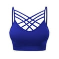 thumbnail image 3 of Made by Olivia Women's Front Triple Criss-Cross Bralette Seamless Sport Bra with Removable Pads, 3 of 4
