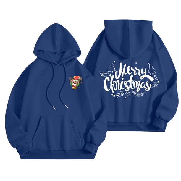WILLBEST Sudadera Dama Young Girl Christmas Hoodie Long Sleeve Printed Wool Sweatshirt Hooded Autumn Outfit X-Grande