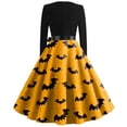 thumbnail image 4 of LINMOUA Robe Décontractée Mode Femme Col Rond Ajustée Imprimée Halloween Manches Longues, 4 of 4