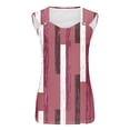 thumbnail image 4 of Jewelreauty Tank Tops for Women 2024 Casual Sleeveless Color Block Shirts Summer Loose Going Out Tops (2XL, Red), 4 of 4