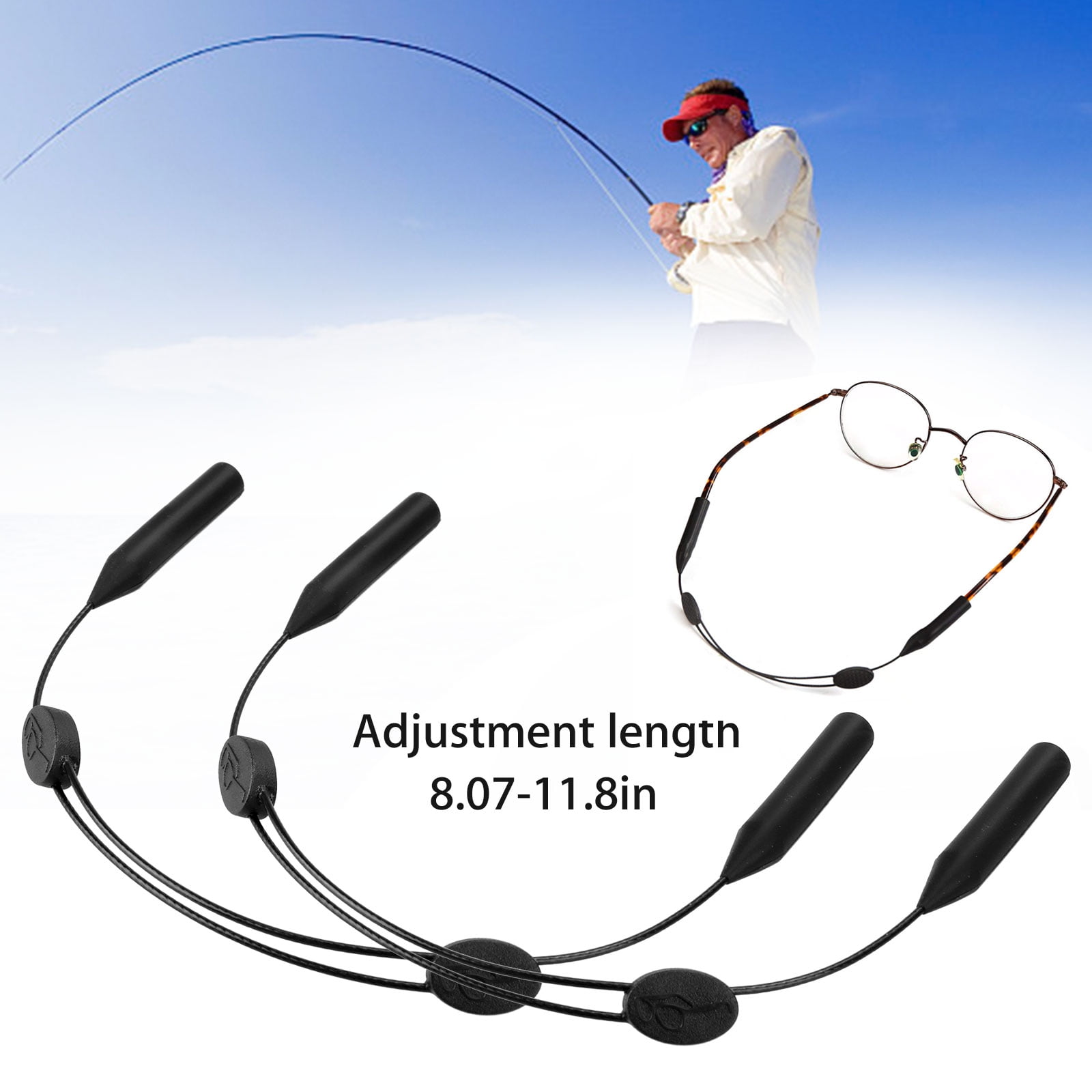 TSV Adjustable Glasses Strap, 2 Pack Universal Fit Sports Eyewear
