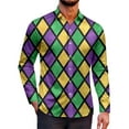 thumbnail image 2 of Mens Shirts Casual Carnival Business Long Sleeve Button Down Lapel Top with Stylish Design Comfortable Dress Shirt for Men A XXL, 2 of 4