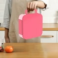 thumbnail image 5 of Microwave Safe Flip Top Lunch Box | Portable Food Grade Plastic Bento Box with Compartments | Leakproof Sealed | 6.77x6.61x2.48 in | Dishwasher Safe | 2 Pack | Blue Pink Green, 5 of 6