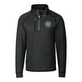 thumbnail image 2 of Men's-Cutter & Buck  Heather Charcoal New York City FC Big & Tall Mainsail Sweater-Knit Half-Zip Pullover Top, 2 of 3