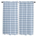 thumbnail image 2 of White Blue Plaid Curtains for Living Room Bedroom Curtains Kitchen Curtains for the Kids Room Window Treatments Drapes, 2 of 7