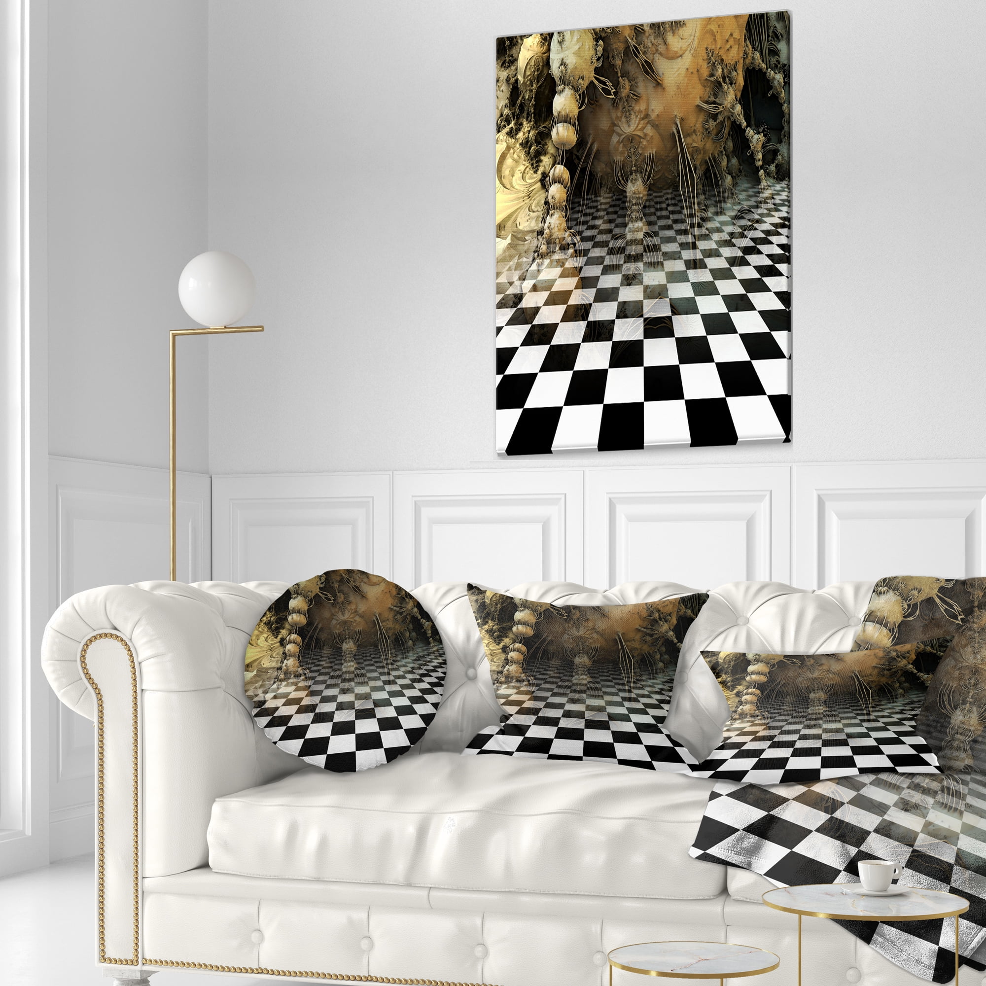 Designart Geometric Composition Close up - Contemporary Throw Pillow - 12x20
