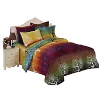 Drevy Rainbow Tree 3pc Duvet Bedding Set: Duvet Cover and Two Pillow Shams (King)